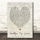 Goodbye My Lover James Blunt Script Heart Quote Song Lyric Print