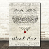 Alex & Sierra Almost Home Script Heart Song Lyric Quote Print