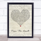 Another Level From The Heart Script Heart Song Lyric Quote Print