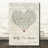 Arctic Monkeys Baby I'm Yours Script Heart Song Lyric Quote Print