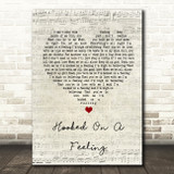 Blue Swede Hooked On A Feeling Script Heart Song Lyric Quote Print