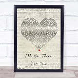 Bon Jovi I'll Be There For You Script Heart Song Lyric Quote Print