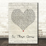 Bon Jovi In These Arms Script Heart Song Lyric Quote Print