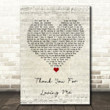Bon Jovi Thank You For Loving Me Script Heart Song Lyric Quote Print