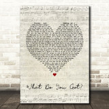 Bon Jovi What Do You Got Script Heart Song Lyric Quote Print