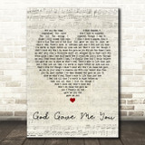 Bryan White God Gave Me You Script Heart Song Lyric Quote Print