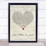 Buzzcocks Ever Fallen In Love Script Heart Song Lyric Quote Print