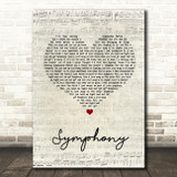 Clean Bandit Symphony Script Heart Song Lyric Quote Print