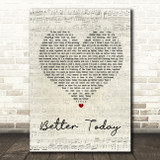 Coffey Anderson Better Today Script Heart Song Lyric Quote Print