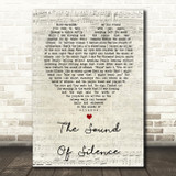 The Sound Of Silence Simon & Garfunkel Script Heart Song Lyric Quote Print
