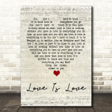 Culture Club Love Is Love Script Heart Song Lyric Quote Print