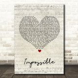 Daniel Merriweather Impossible Script Heart Song Lyric Quote Print