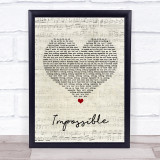 Daniel Merriweather Impossible Script Heart Song Lyric Quote Print