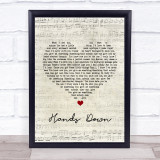 Dashboard Confessional Hands Down Script Heart Song Lyric Quote Print