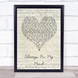 Elvis Presley Always On My Mind Script Heart Song Lyric Quote Print