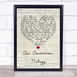 Elvis Presley An American Trilogy Script Heart Song Lyric Quote Print