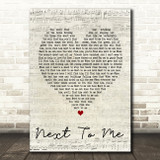 Emeli Sandé Next To Me Script Heart Song Lyric Quote Print