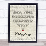 Everything But The Girl Missing Script Heart Song Lyric Quote Print