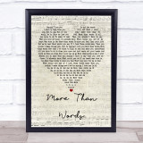 Extreme More Than Words Script Heart Song Lyric Quote Print