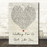 Foreigner Waiting For A Girl Like You Script Heart Song Lyric Quote Print