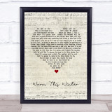 Gabriella Cilmi Warm This Winter Script Heart Song Lyric Quote Print