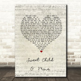 Guns N Roses Sweet Child O' Mine Script Heart Song Lyric Quote Print