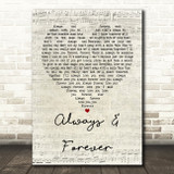 Heatwave Always And Forever Script Heart Song Lyric Quote Print