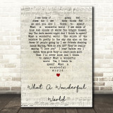 What A Wonderful World Louis Armstrong Script Heart Song Lyric Quote Print