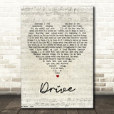 Incubus Drive Script Heart Song Lyric Quote Print