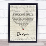 Incubus Drive Script Heart Song Lyric Quote Print