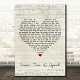 INXS Never Tear Us Apart Script Heart Song Lyric Quote Print
