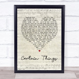 James Arthur Certain Things Script Heart Song Lyric Quote Print