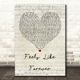 Joe Cocker Feels Like Forever Script Heart Song Lyric Quote Print