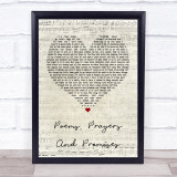 John Denver Poems, Prayers And Promises Script Heart Song Lyric Quote Print