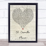 Kenny Chesney El Cerrito Place Script Heart Song Lyric Quote Print