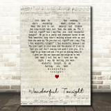Wonderful Tonight Eric Clapton Script Heart Song Lyric Quote Print