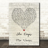 Mary Lambert She Keeps Me Warm Script Heart Song Lyric Quote Print