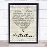 Massive Attack Protection Script Heart Song Lyric Quote Print