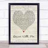 Morgan Evans Dance With Me Script Heart Song Lyric Quote Print
