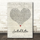 Nickelback Satellite Script Heart Song Lyric Quote Print