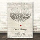 Norah Jones Come Away With Me Script Heart Song Lyric Quote Print