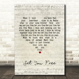 N-Trance Set You Free Script Heart Song Lyric Quote Print