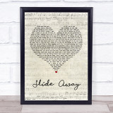 Oasis Slide Away Script Heart Song Lyric Quote Print