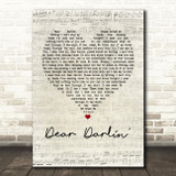 Olly Murs Dear Darlin' Script Heart Song Lyric Quote Print