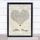 One Direction Little Things Script Heart Song Lyric Quote Print