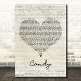 Paolo Nutini Candy Script Heart Song Lyric Quote Print
