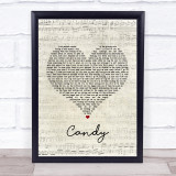 Paolo Nutini Candy Script Heart Song Lyric Quote Print