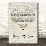 Peter Cetera Glory Of Love Script Heart Song Lyric Quote Print