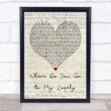 Peter Sarstedt Where Do You Go to My Lovely Script Heart Song Lyric Quote Print