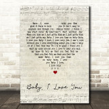 Ramones Baby I Love You Script Heart Song Lyric Quote Print